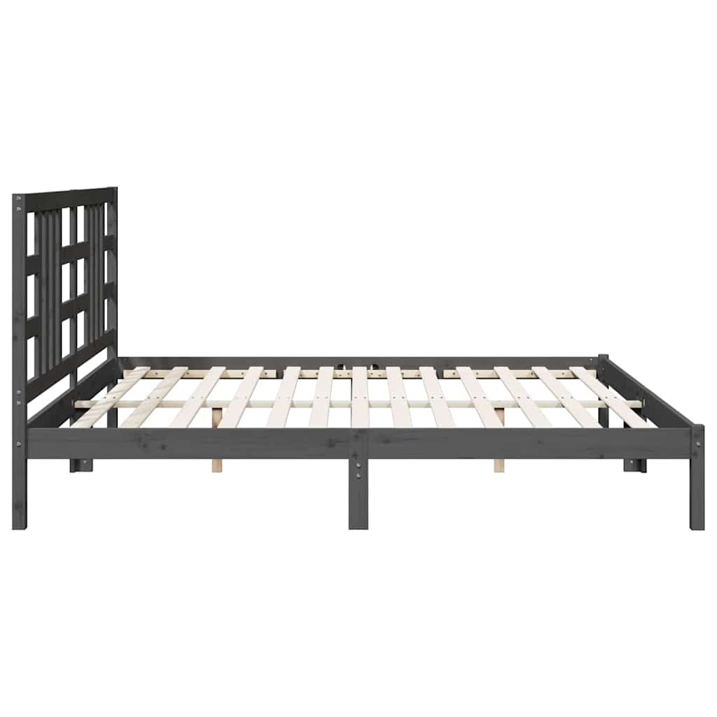 Okvir za krevet od masivne borovine sivi 200 x 200 cm