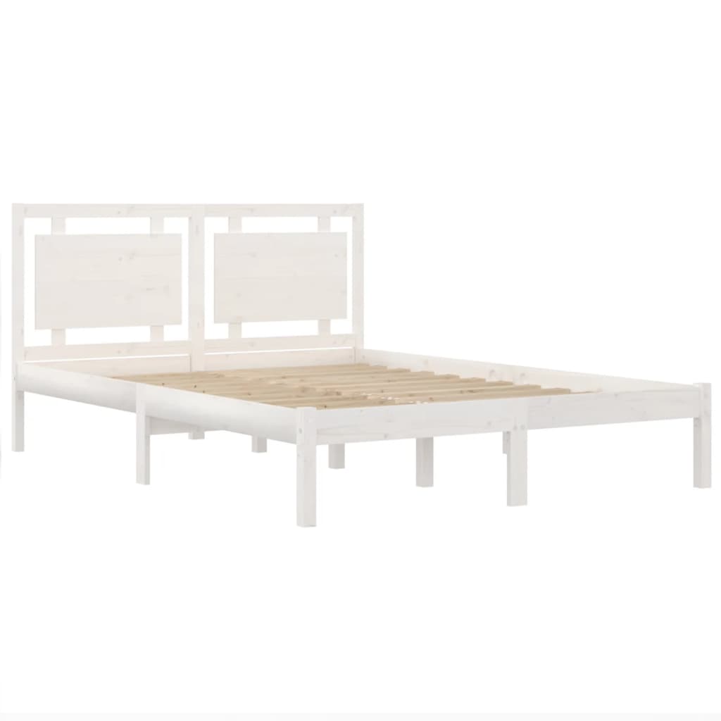 Okvir za krevet od masivne borovine bijeli 120 x 200 cm