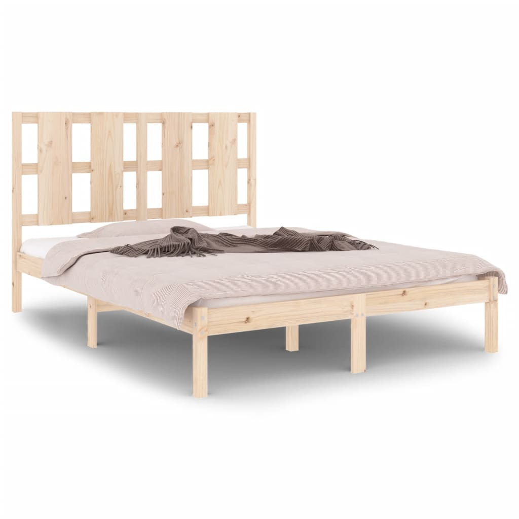 Okvir za krevet od masivnog drva 135 x 190 cm bračni