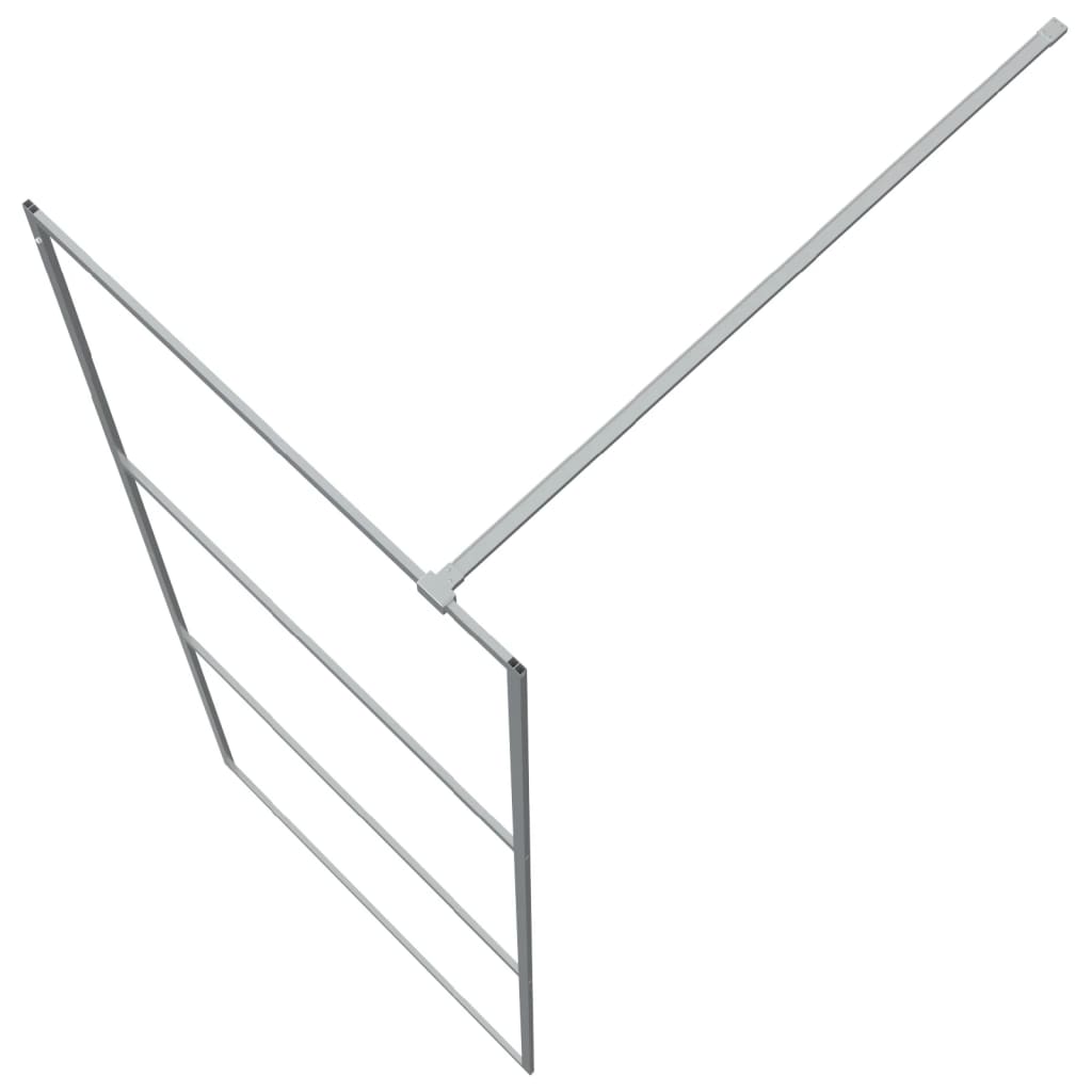 Pregrada za tuš srebrna 80 x 195 cm s prozirnim staklom ESG