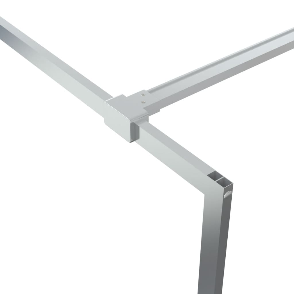 Pregrada za tuš srebrna 80 x 195 cm s prozirnim staklom ESG