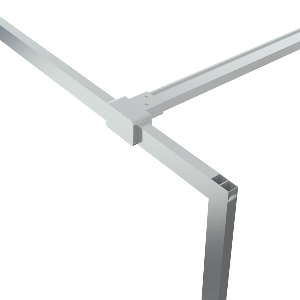 Pregrada za tuš srebrna 100 x 195 cm s prozirnim staklom ESG