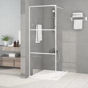 Pregrada za tuš bijela 80 x 195 cm s prozirnim staklom ESG