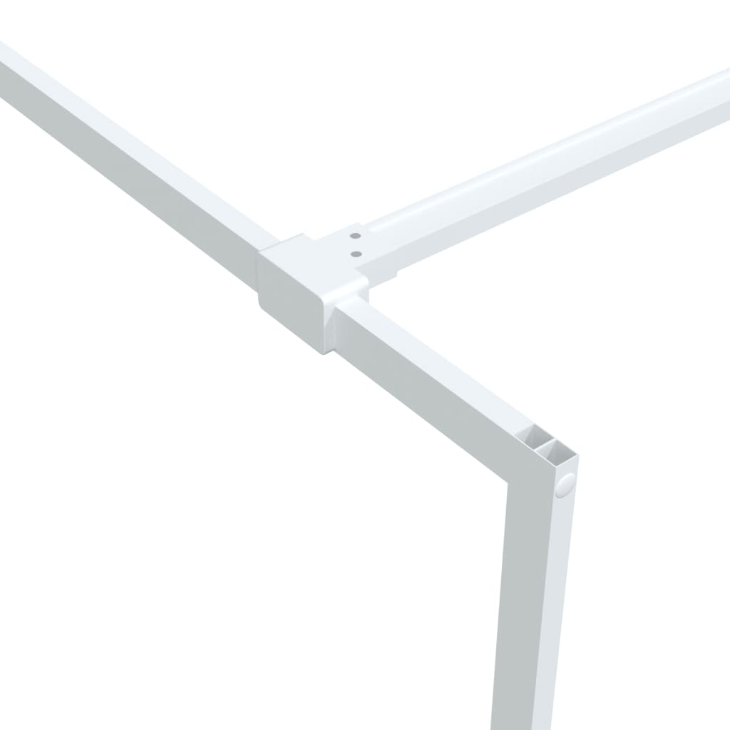 Pregrada za tuš bijela 100 x 195 cm s prozirnim staklom ESG