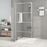 Pregrada za tuš srebrna 90 x 195 cm s prozirnim staklom ESG