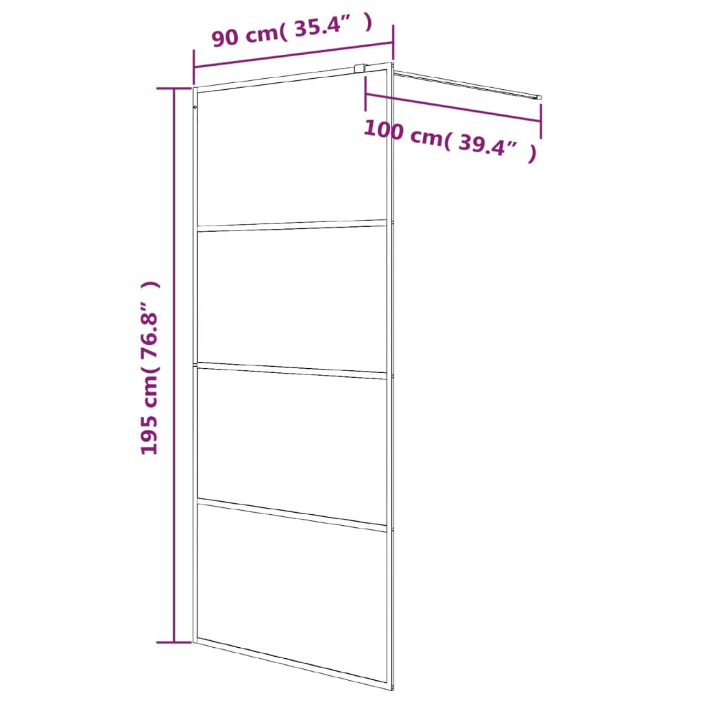 Pregrada za tuš bijela 90 x 195 cm s prozirnim staklom ESG