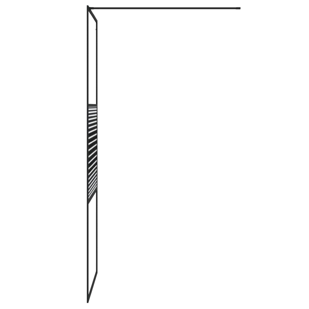 Pregrada za tuš crna 80 x 195 cm s prozirnim staklom ESG