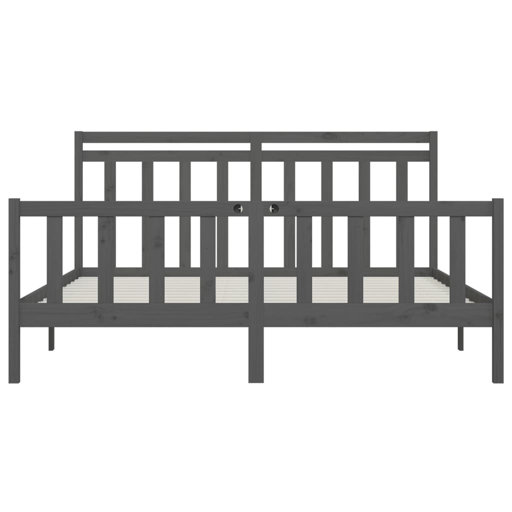 Okvir za krevet od masivne borovine sivi 200 x 200 cm