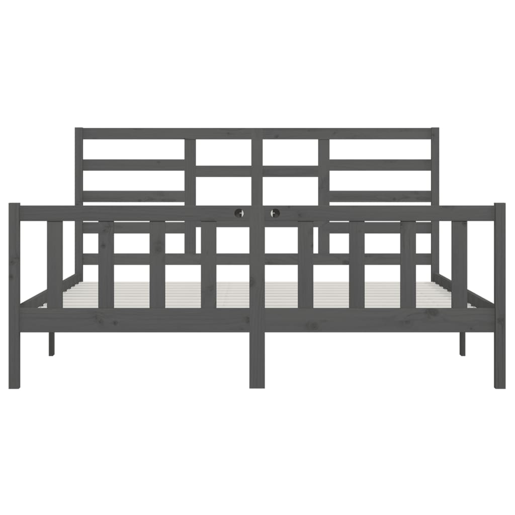 Okvir za krevet od masivne borovine sivi 200 x 200 cm