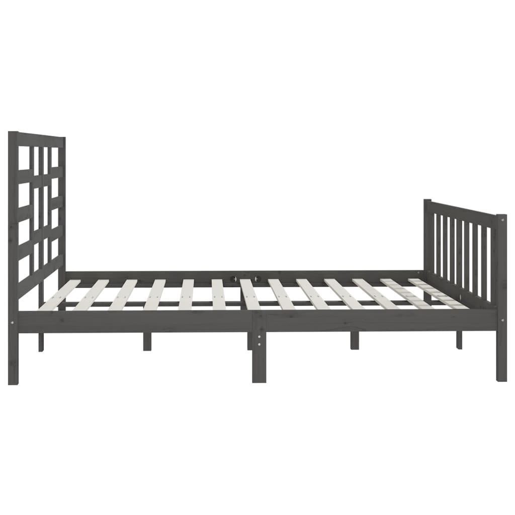 Okvir za krevet od masivne borovine sivi 200 x 200 cm