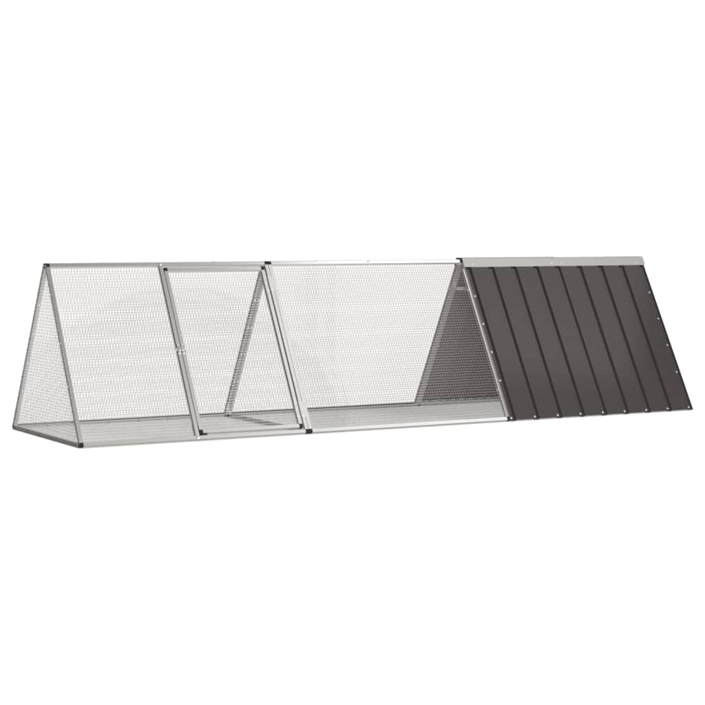 Kavez za zečeve antracit boje 302,5 x 80,5 x 71 cm pocinčani čelik