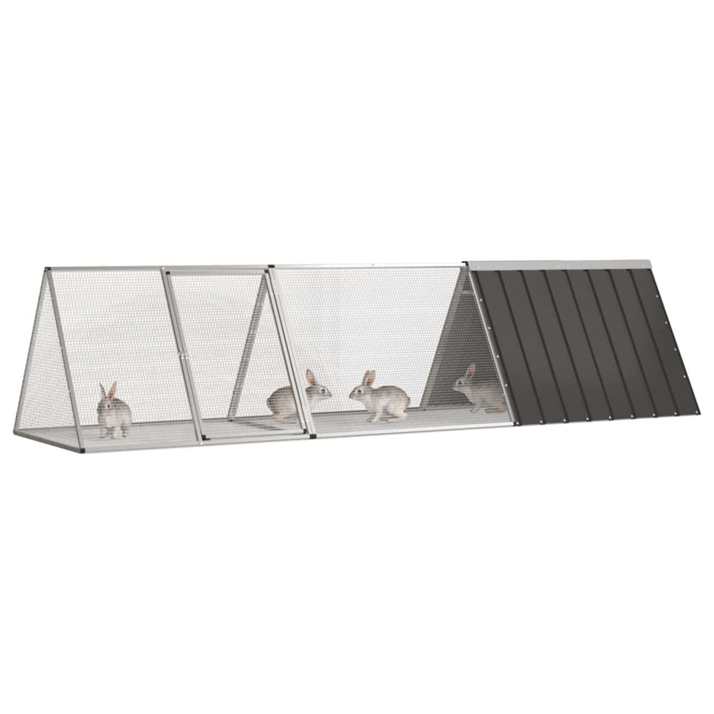 Kavez za zečeve antracit boje 302,5 x 80,5 x 71 cm pocinčani čelik
