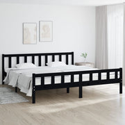 Okvir za krevet od masivnog drva crni 160 x 200 cm