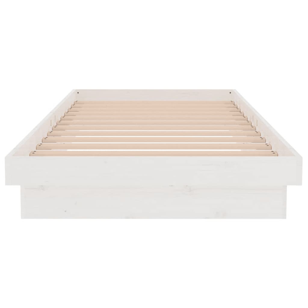 Okvir za krevet od masivnog drva bijeli 90 x 200 cm