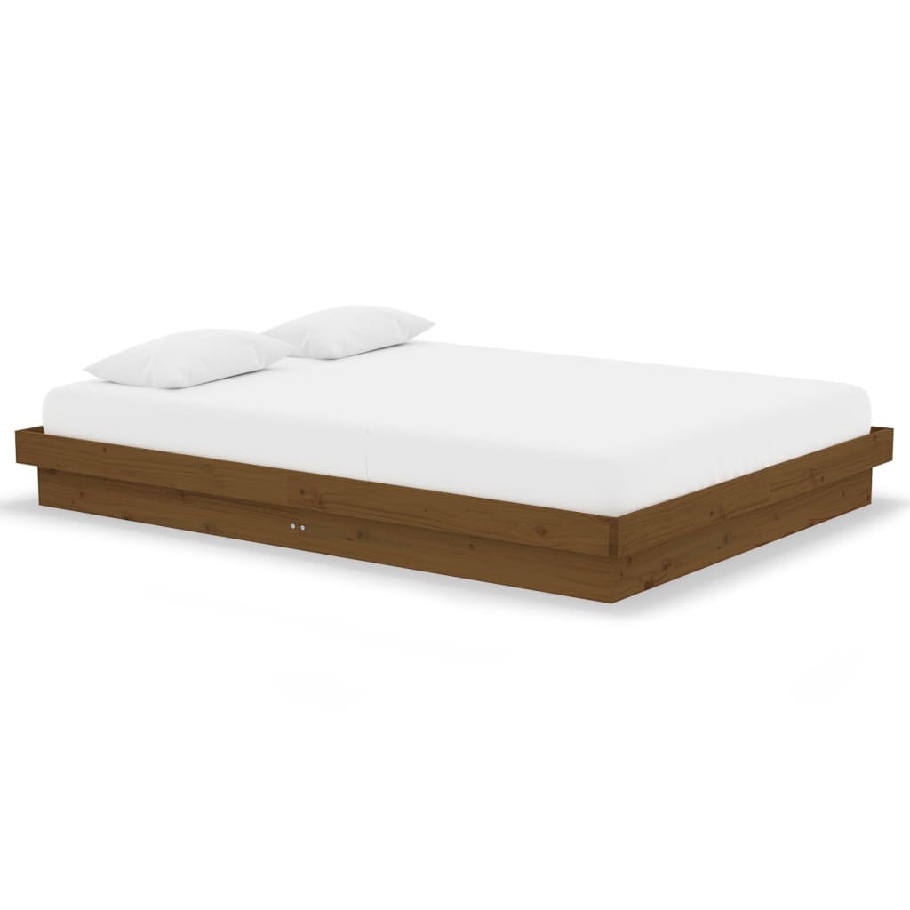 Okvir za krevet masivno drvo boja meda 135 x 190 cm bračni