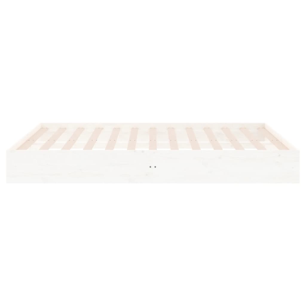 Okvir za krevet od masivnog drva bijeli 180 x 200 cm veliki