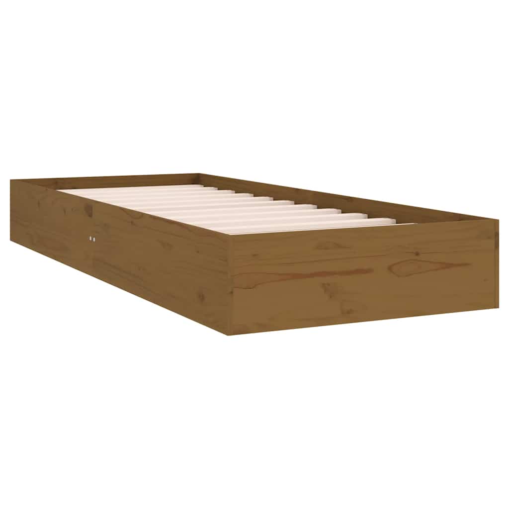 Okvir za krevet od masivnog drva boja meda 75x190 cm mali