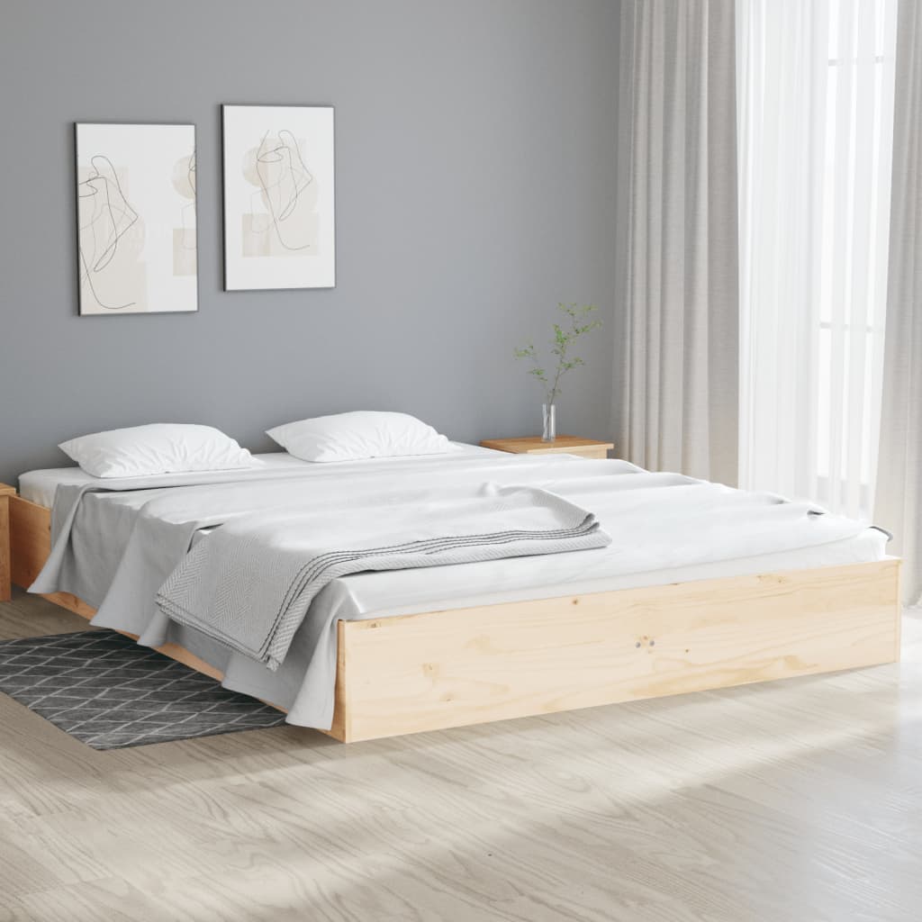 Okvir za krevet od masivnog drva 135 x 190 cm bračni