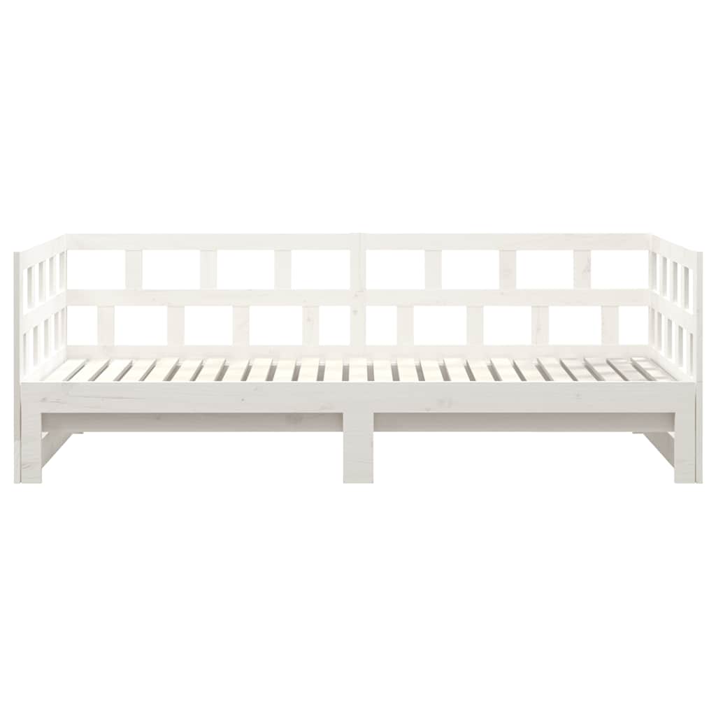 Dnevni ležaj na izvlačenje bijeli 2x(90x200)cm masivna borovina