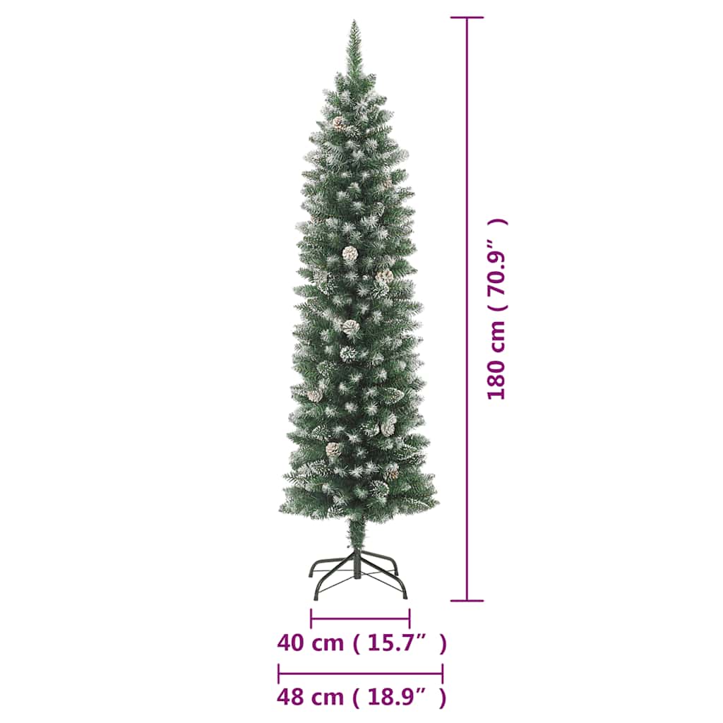 Umjetno usko božićno drvce sa stalkom 180 cm PVC