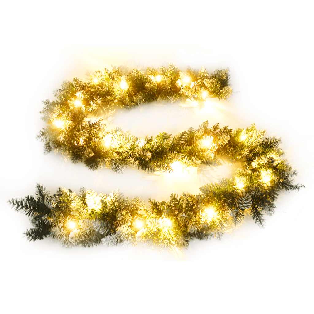Božićna girlanda s LED svjetlima zelena 5,2 m PVC