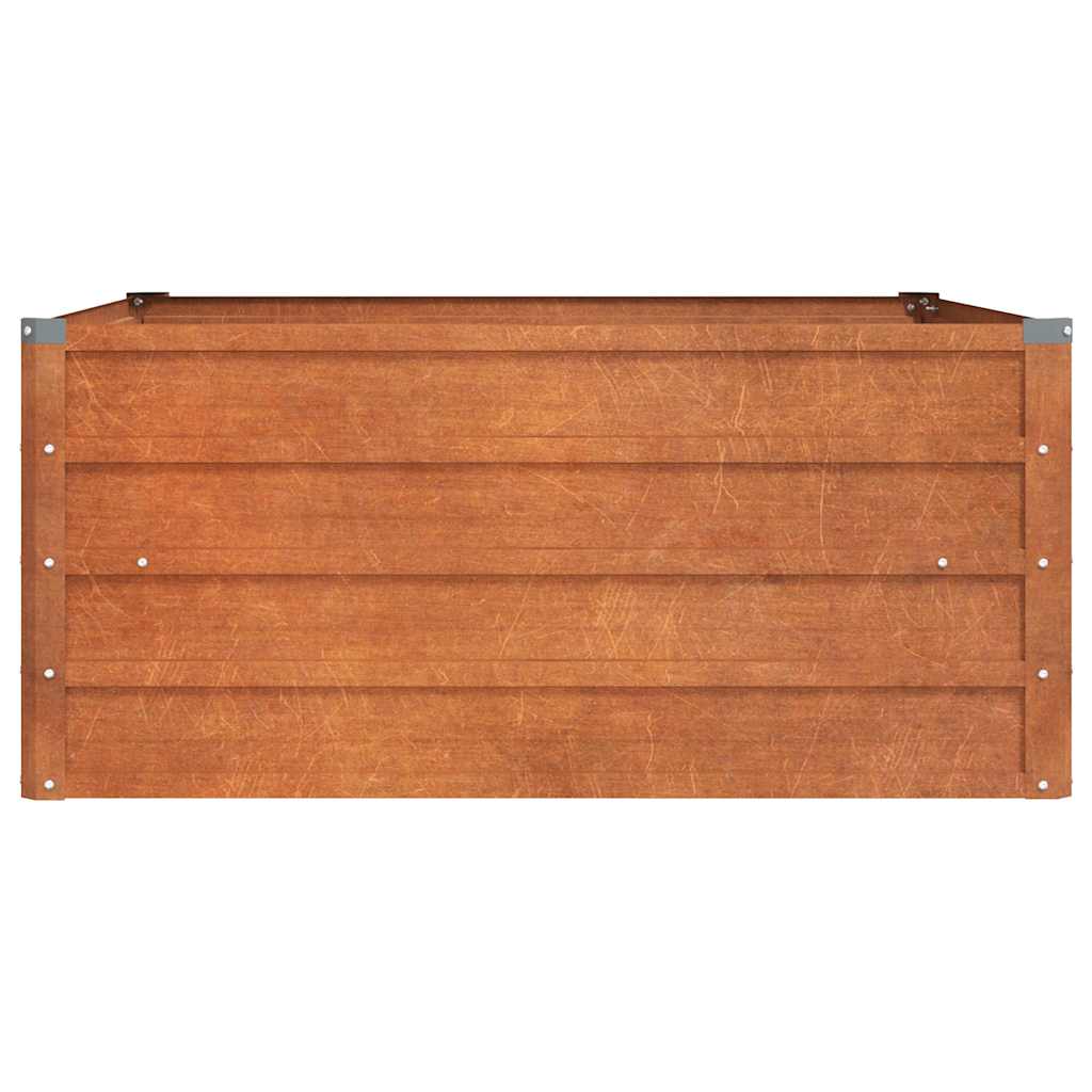 Povišena vrtna gredica boja hrđe 100x100x45 cm čelik COR-TEN