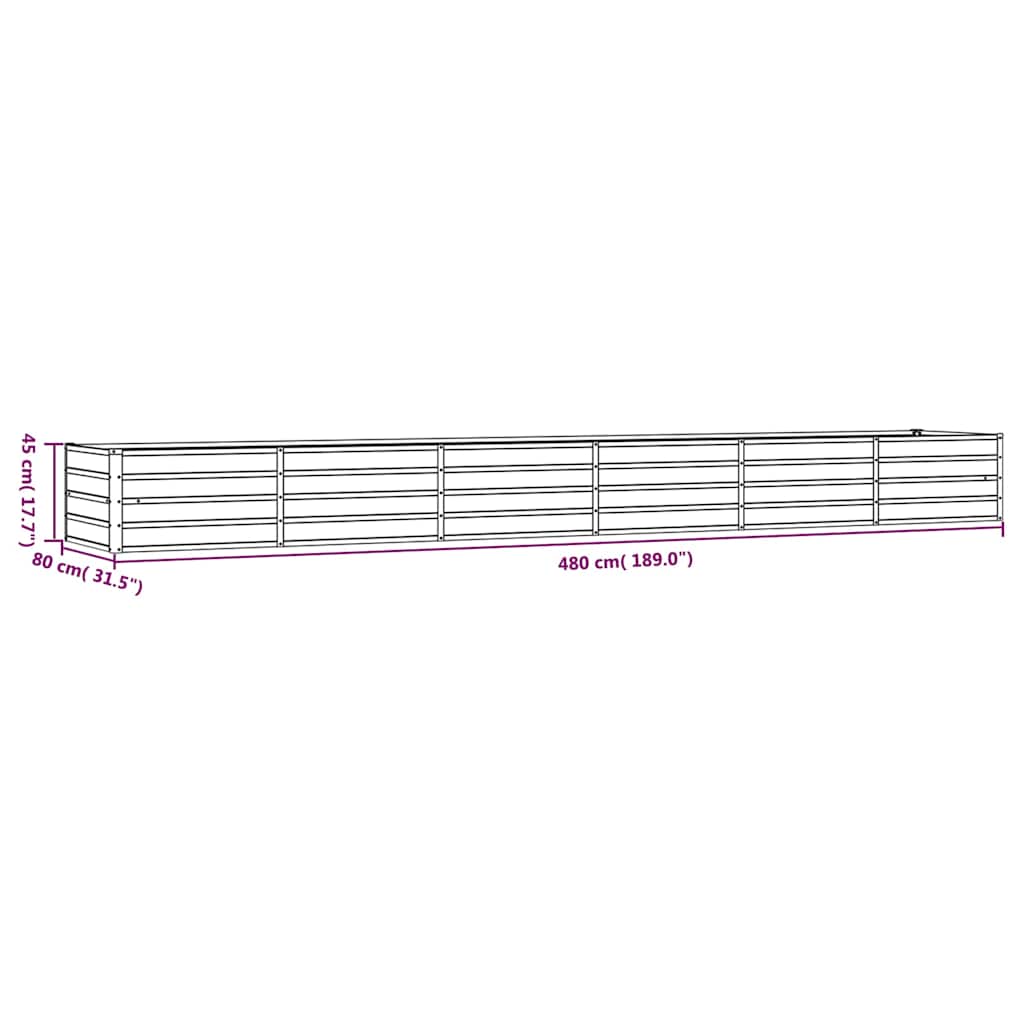 Povišena vrtna gredica boja hrđe 480 x 80 x 45 cm čelik COR-TEN