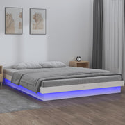 LED okvir kreveta bijeli 180x200 cm veliki bračni masivno drvo