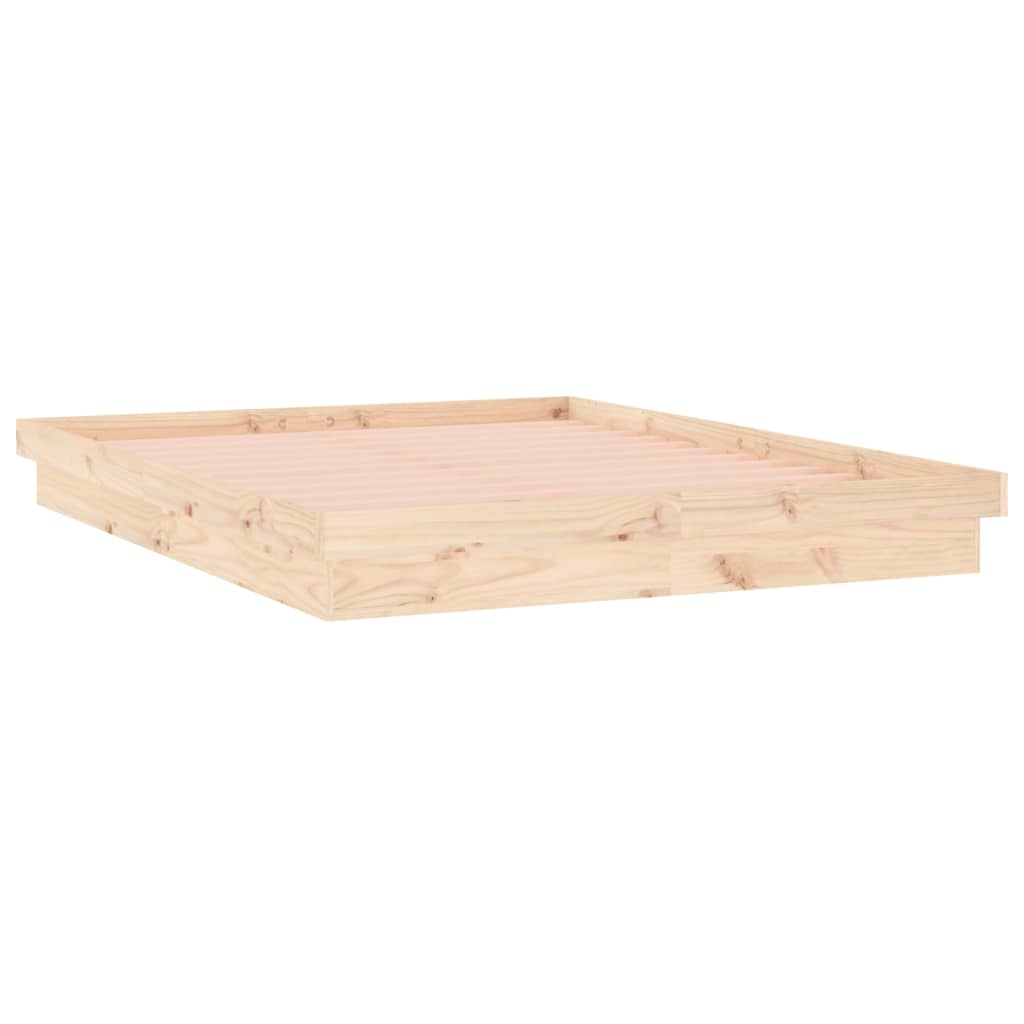 LED okvir kreveta 135 x 90 cm bračni od masivnog drva