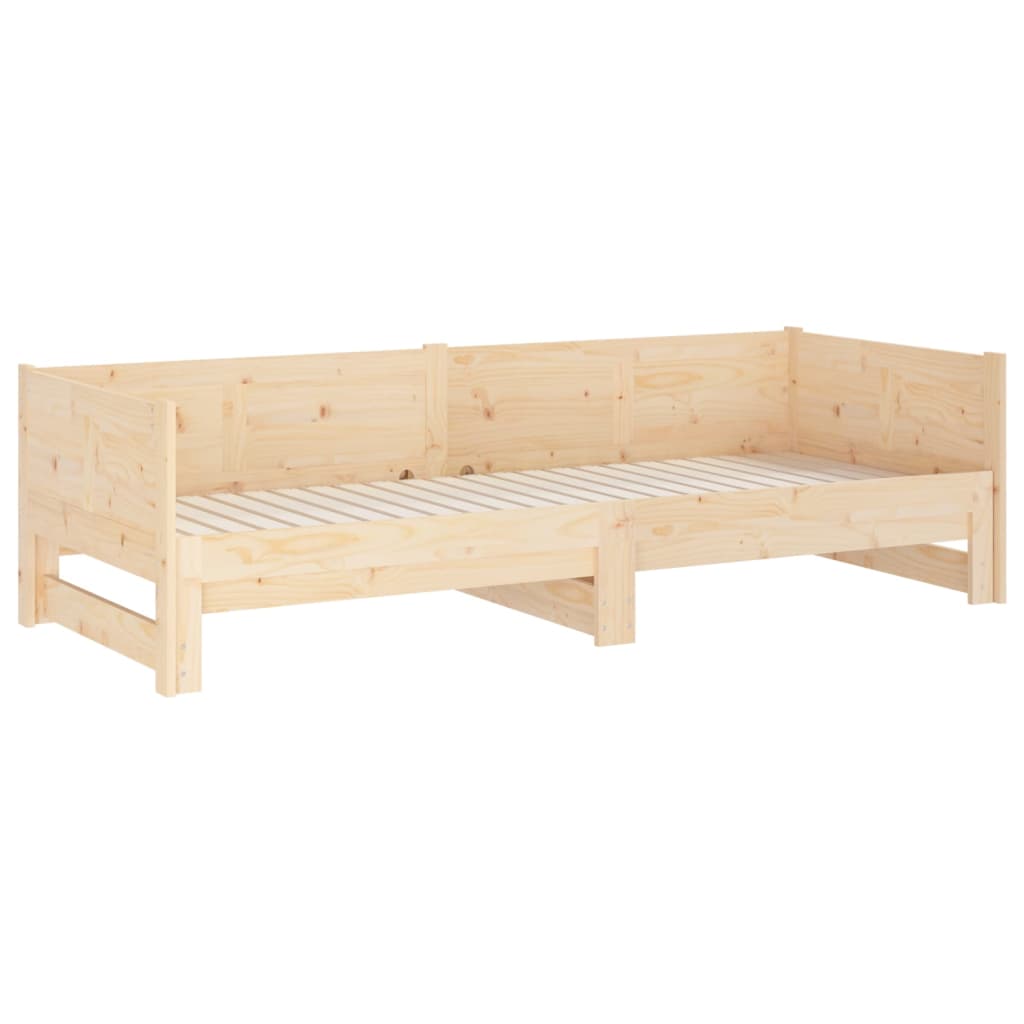 Dnevni krevet na izvlačenje masivna borovina 2x(80x200) cm