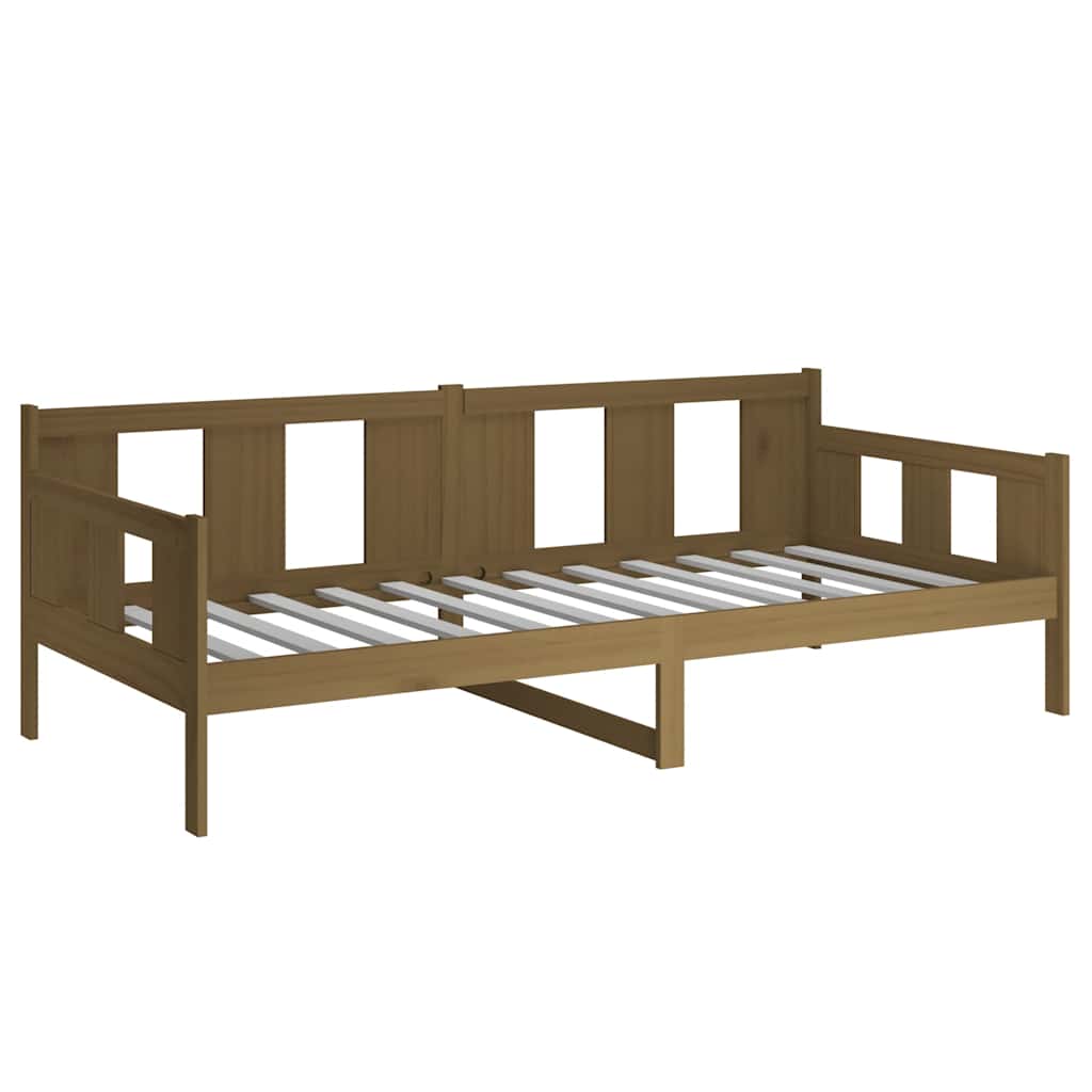 Dnevni ležaj od masivne borovine smeđa boja meda 90 x 190 cm