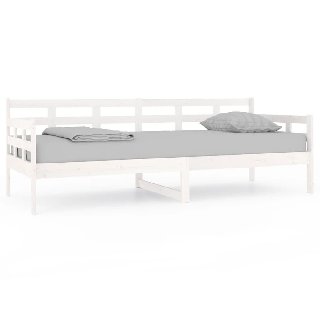 Dnevni ležaj bijeli 80 x 200 cm od masivne borovine