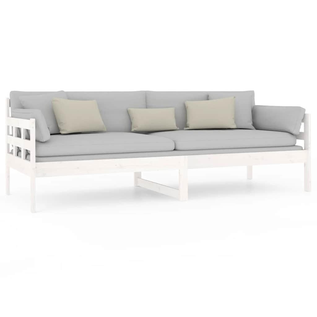 Dnevni ležaj bijeli 80 x 200 cm od masivne borovine