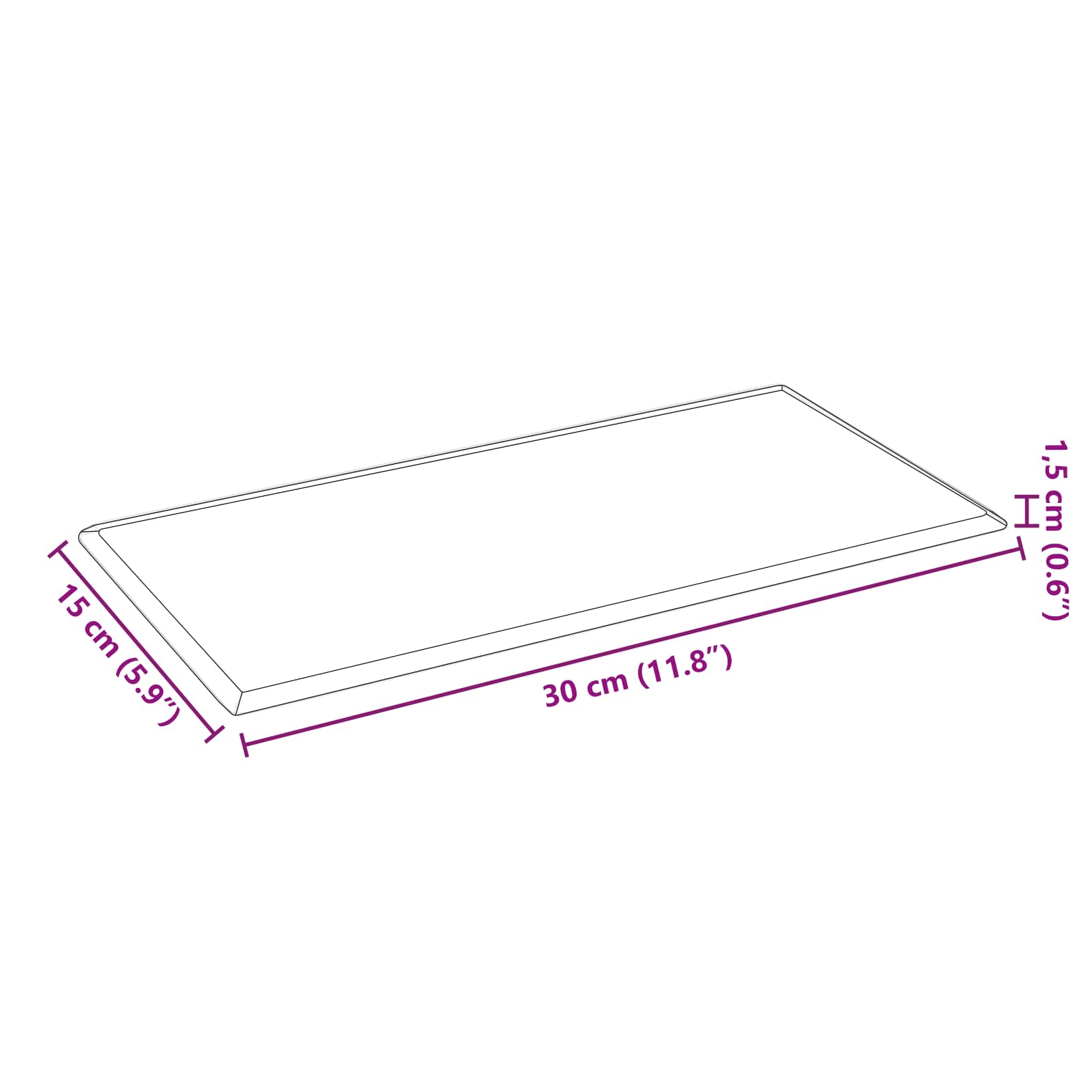 Zidna uzglavlja 12 pcs Crna 30 x 15 cm Lažna koža
