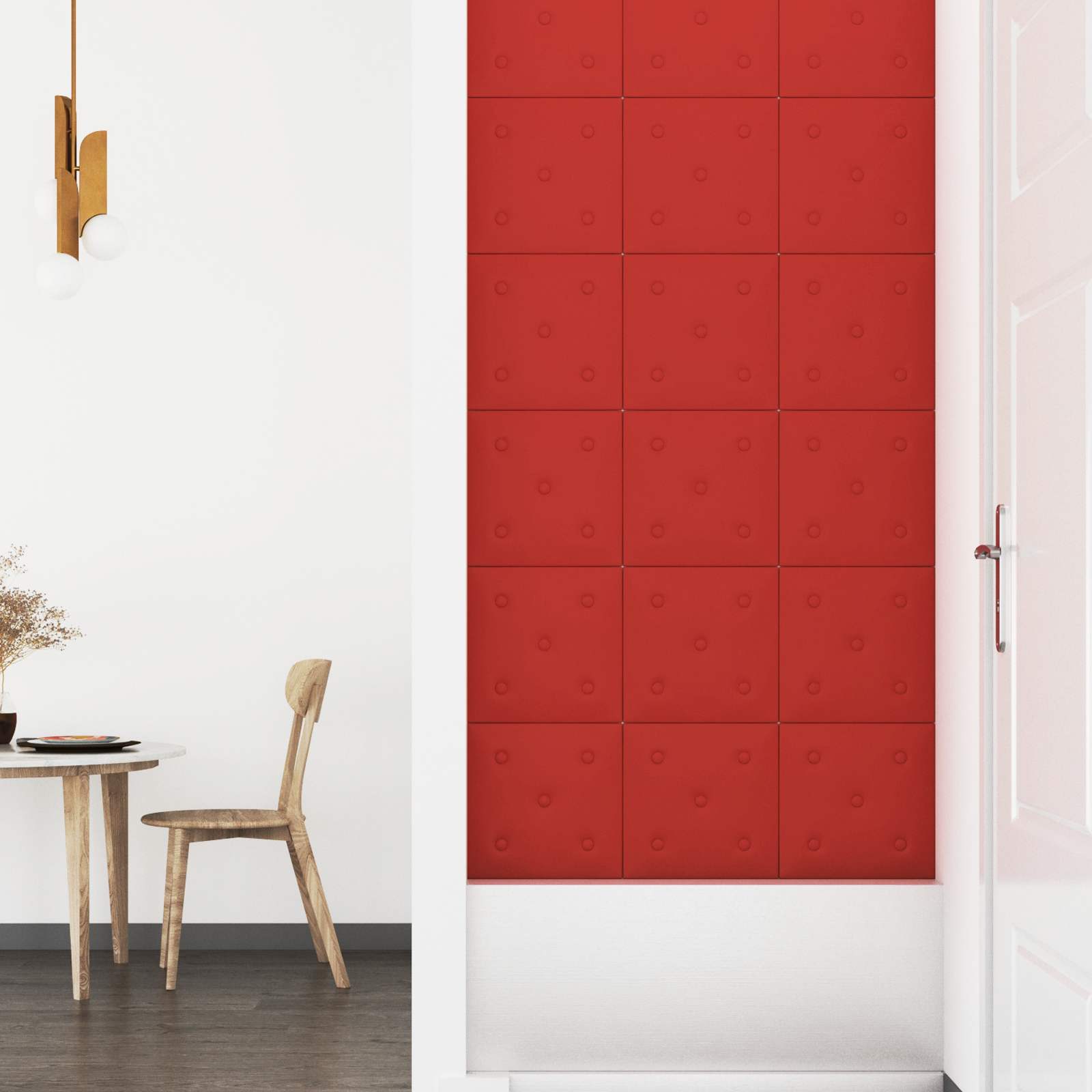 Zidna uzglavlja 12 pcs Vinska crvena 30 x 30 cm Lažna koža