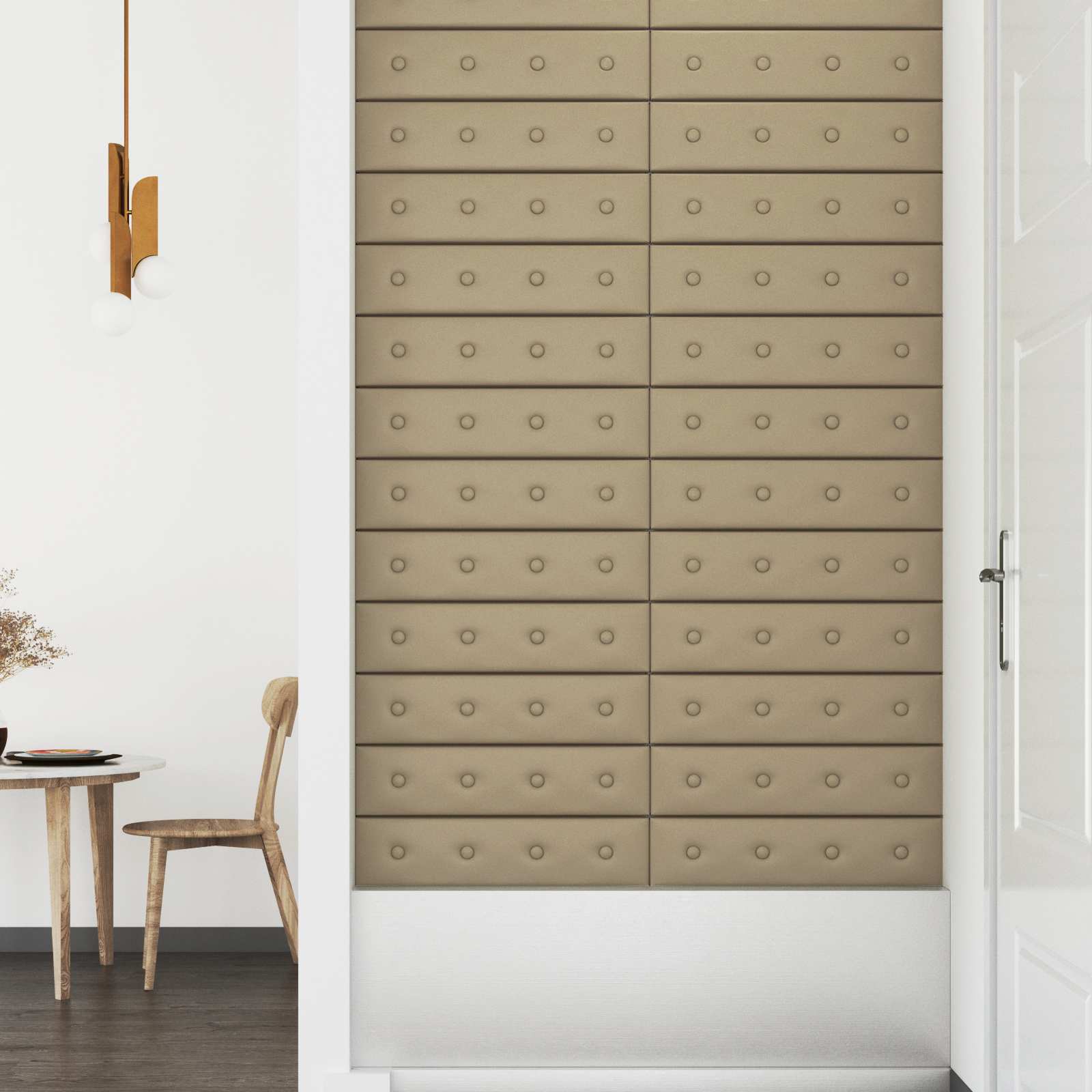 Zidna uzglavlja 12 pcs Boja cappuccina 60 x 15 cm Lažna koža