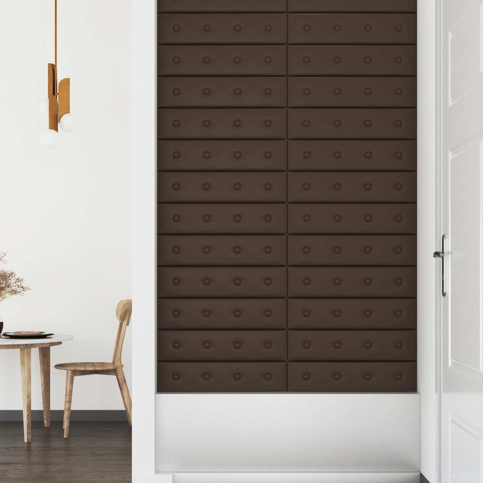 Zidna uzglavlja 12 pcs Smeđa 60 x 15 cm Lažna koža
