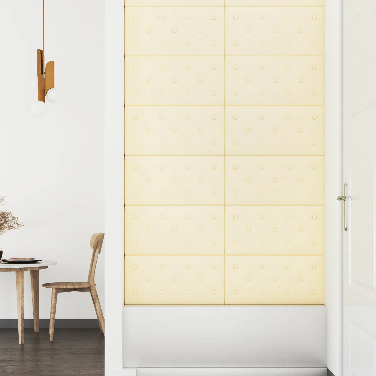 Zidna uzglavlja 12 pcs Krema 60 x 30 cm Lažna koža