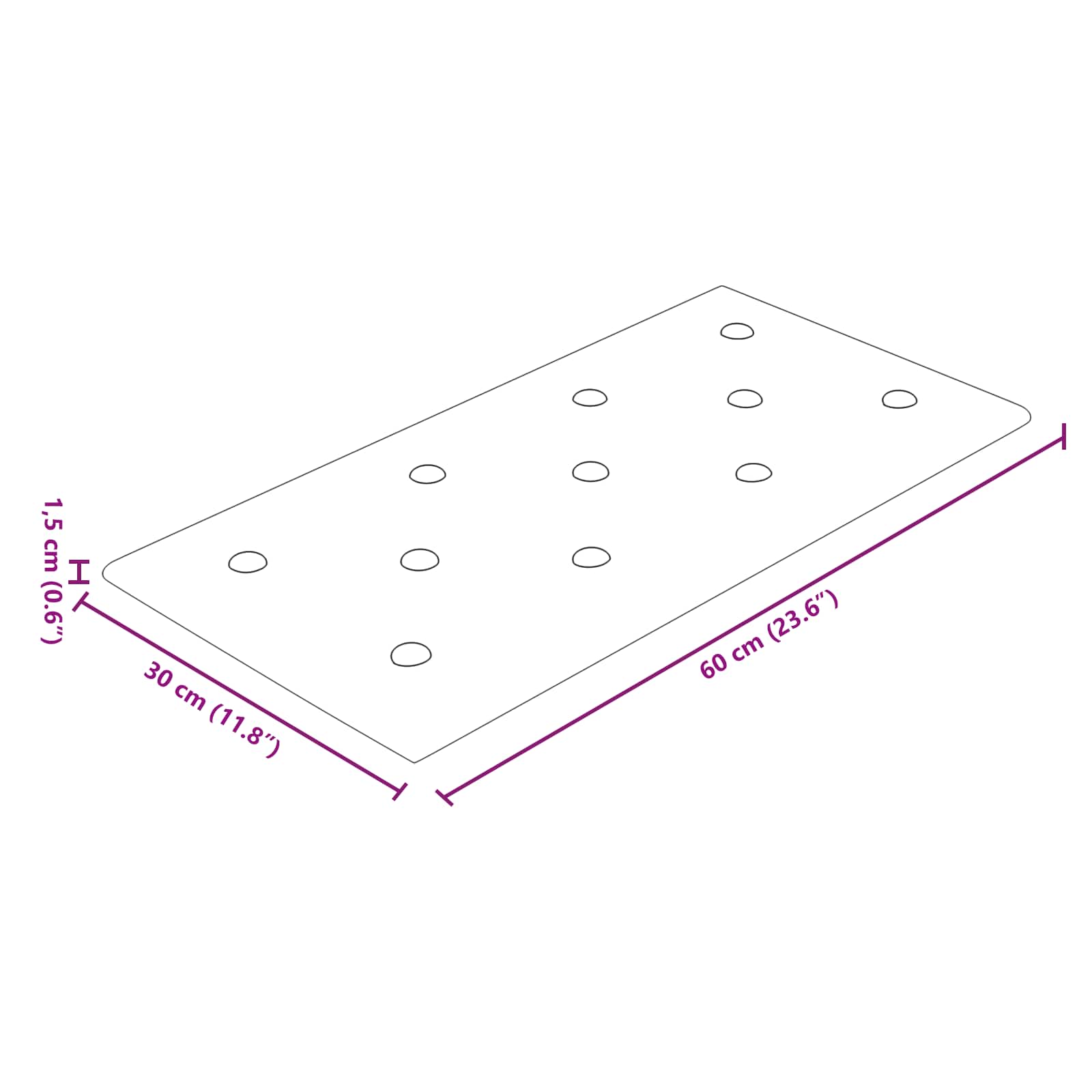 Zidna uzglavlja 12 pcs Krema 60 x 30 cm Lažna koža