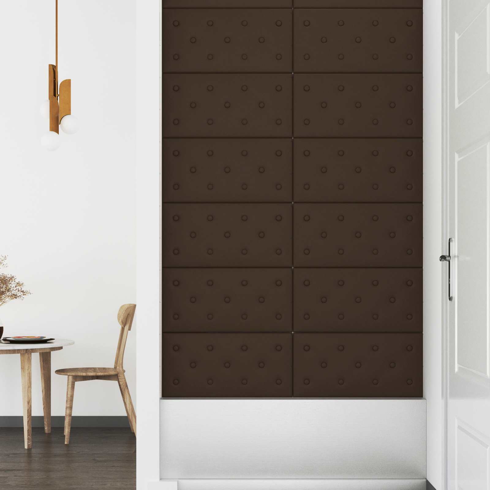 Zidna uzglavlja 12 pcs Smeđa 60 x 30 cm Lažna koža