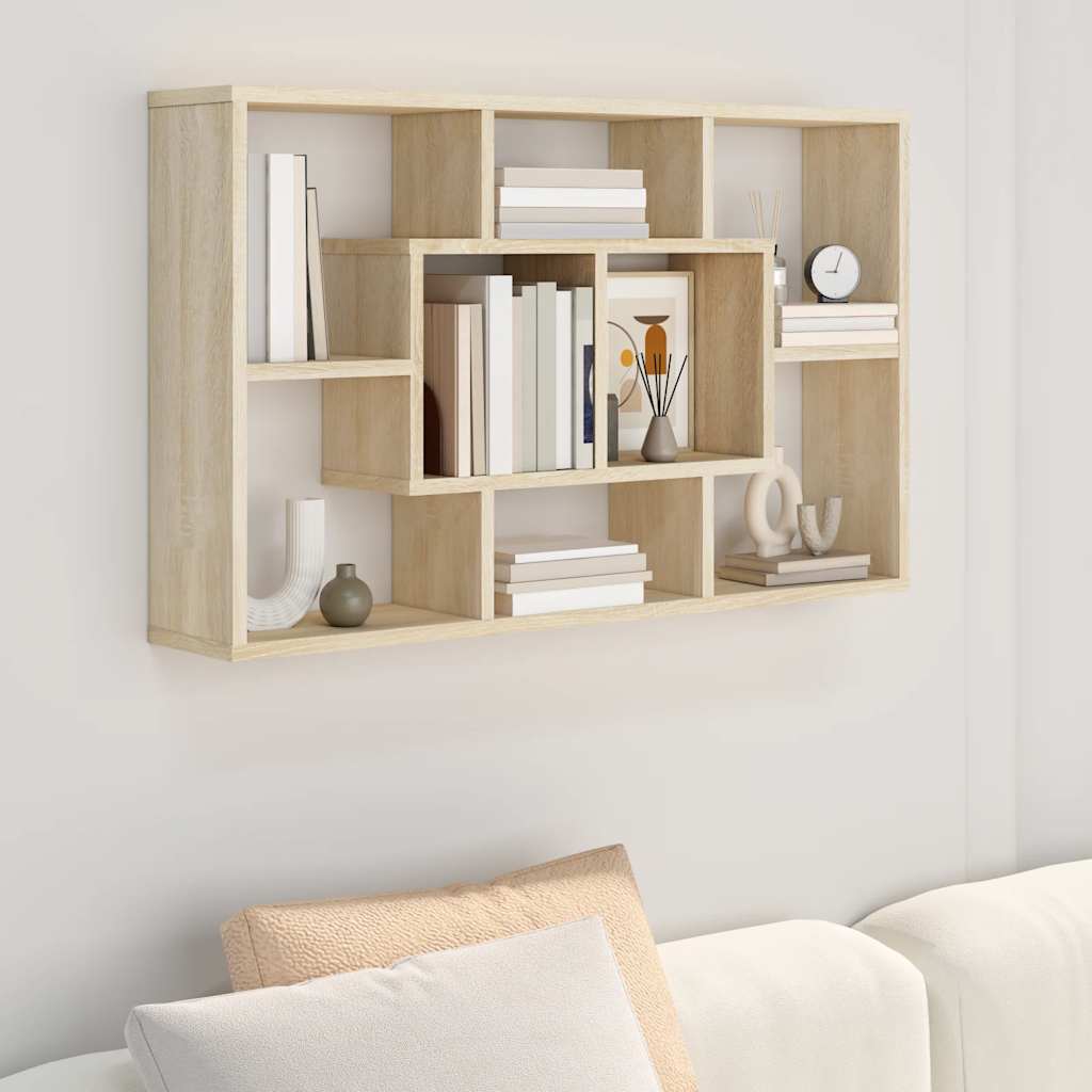 Zidna polica boja hrasta sonome 85x16x52,5 cm konstruirano drvo