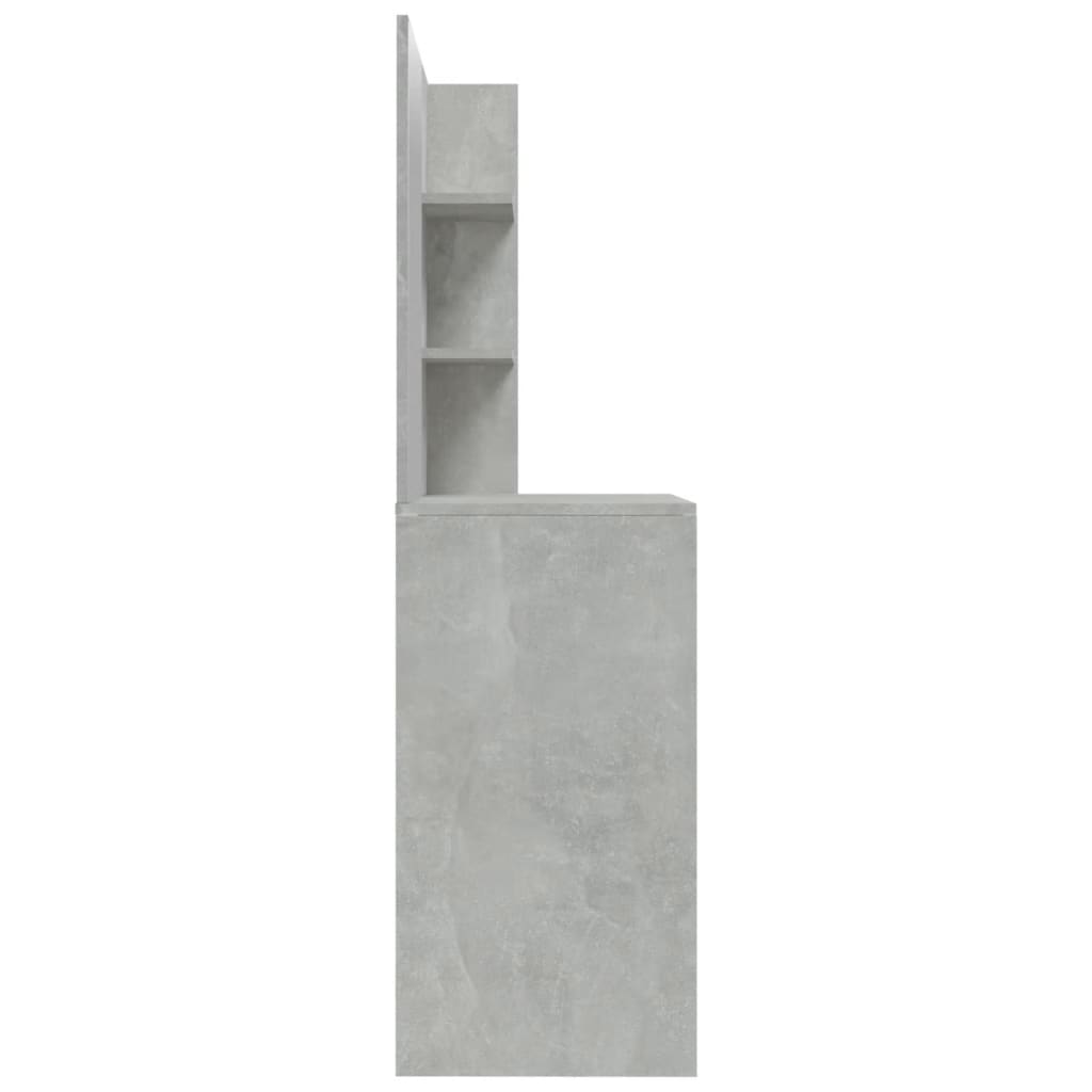 Toaletni stolić s ogledalom siva boja betona 74,5 x 40 x 141 cm