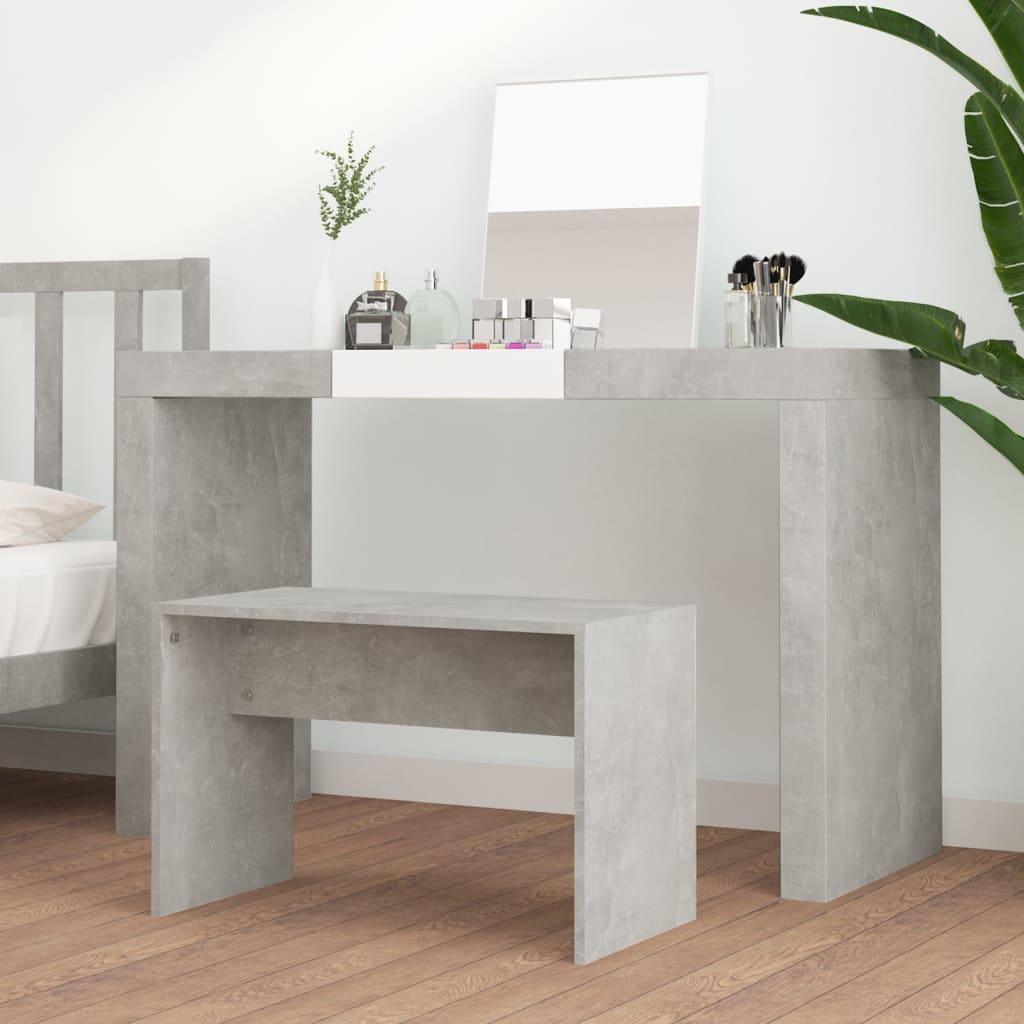 Toaletni stolac siva boja betona 70x35x45 cm konstruirano drvo