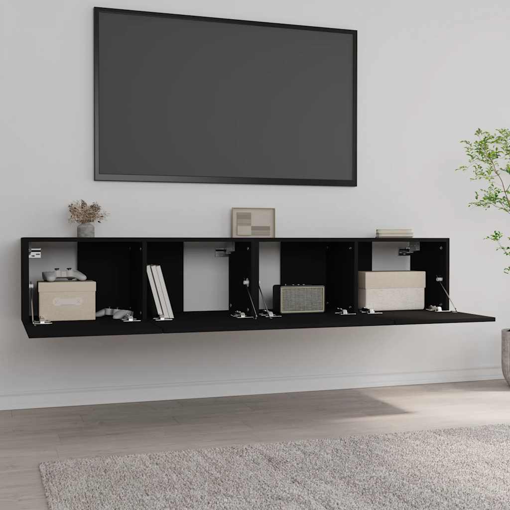 TV ormarići 2 kom crni 80 x 30 x 30 cm od konstruiranog drva