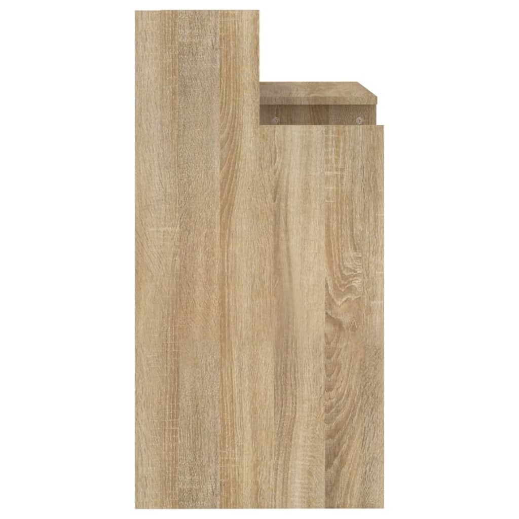 Radni stol s LED svjetlima hrast 97x45x90 cm konstruirano drvo