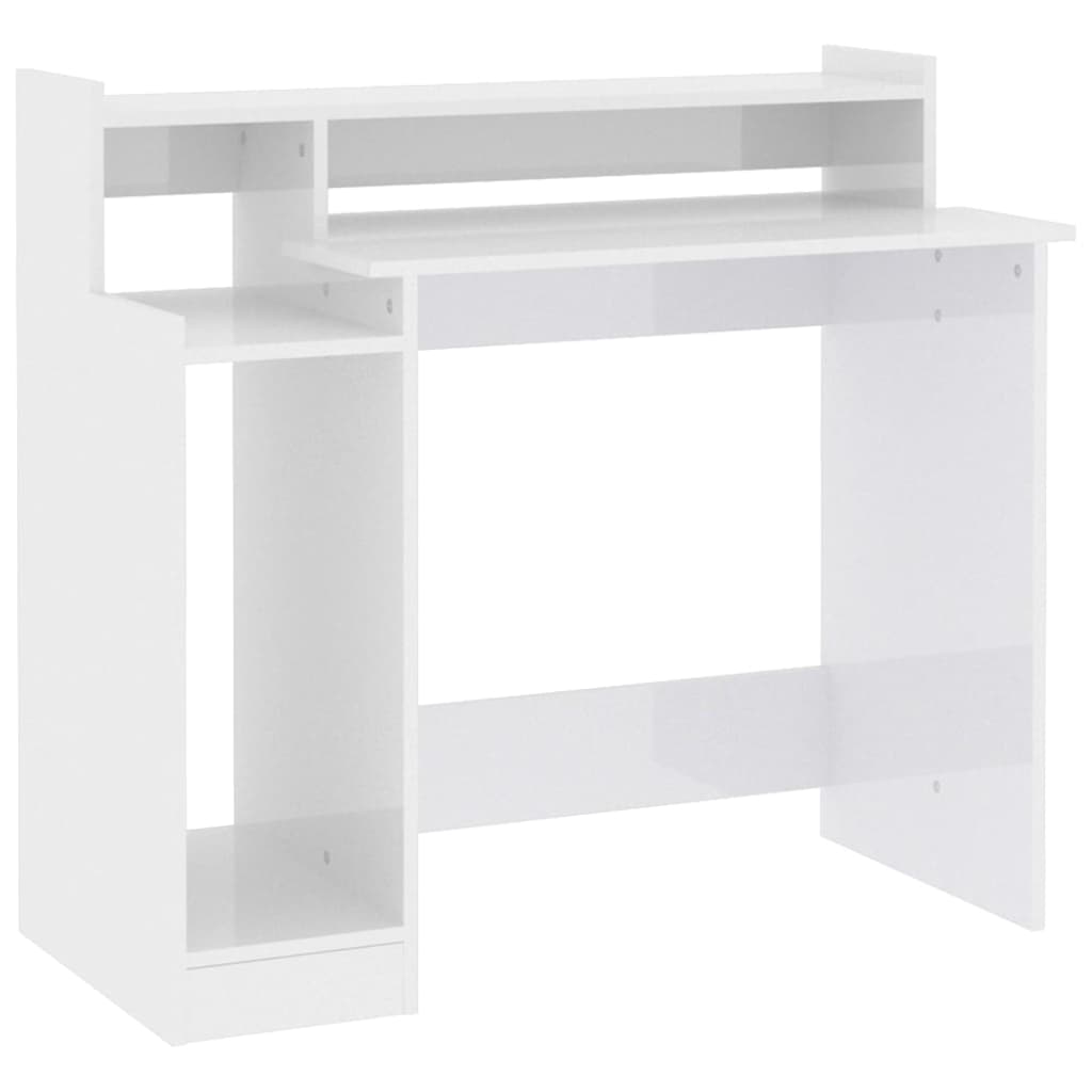 Radni stol s LED svjetlima bijeli 97x45x90 cm konstruirano drvo