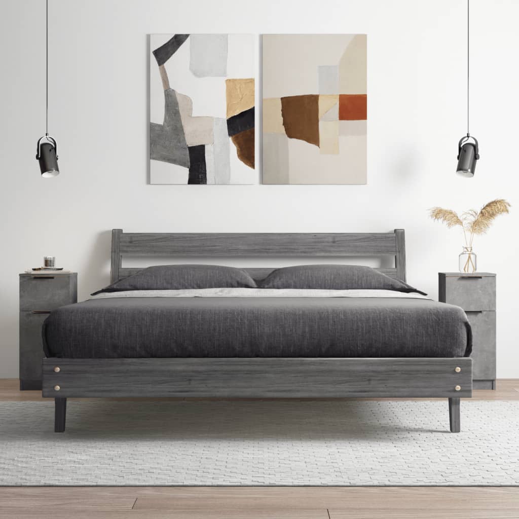Komode 2 kom siva boja betona 30 x 30 x 70 cm konstruirano drvo