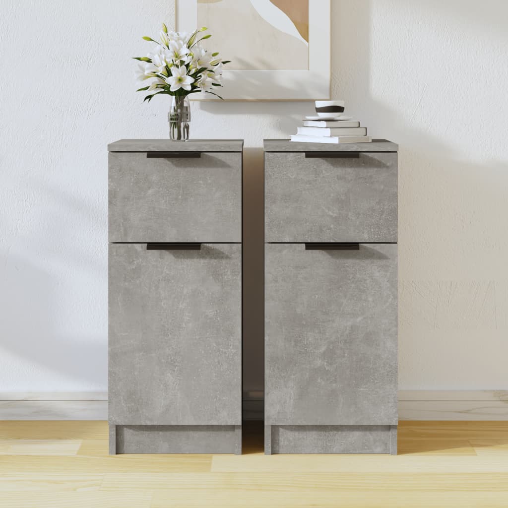 Komode 2 kom siva boja betona 30 x 30 x 70 cm konstruirano drvo