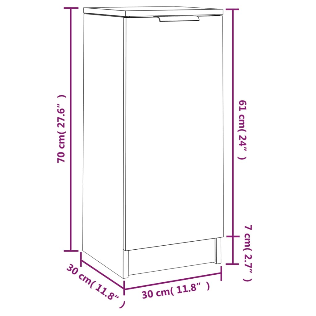 Komoda boja hrasta sonome 30 x 30 x 70 cm konstruirano drvo