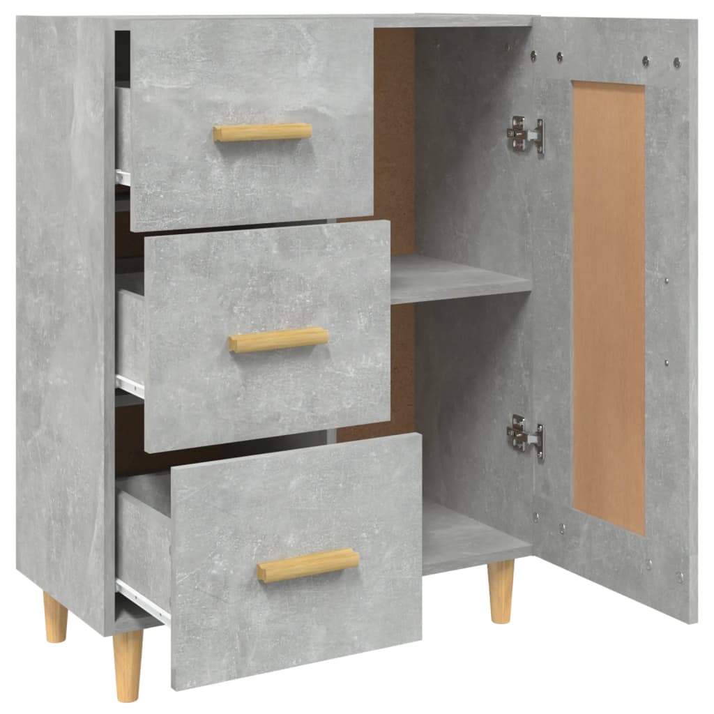 Komoda siva boja betona 69,5 x 34 x 90 cm od konstruiranog drva